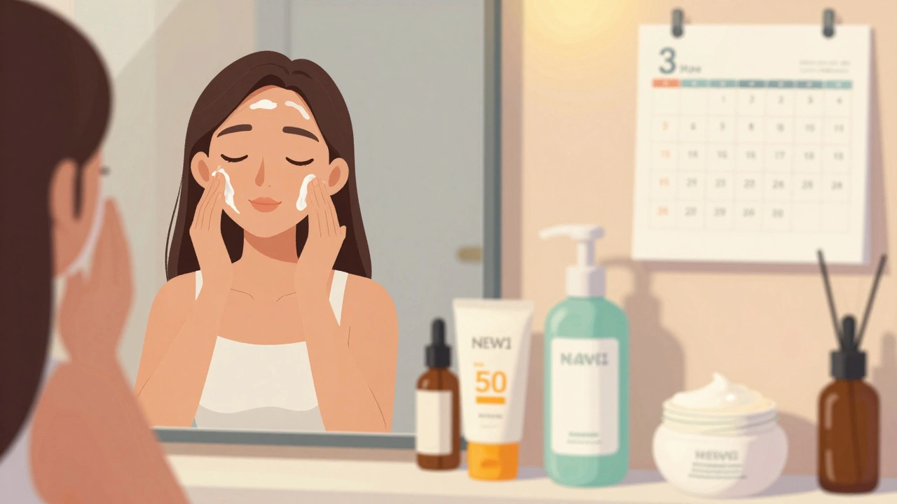 Утренний и вечерний уход за кожей: очищение, сыворотки и SPF в ванной