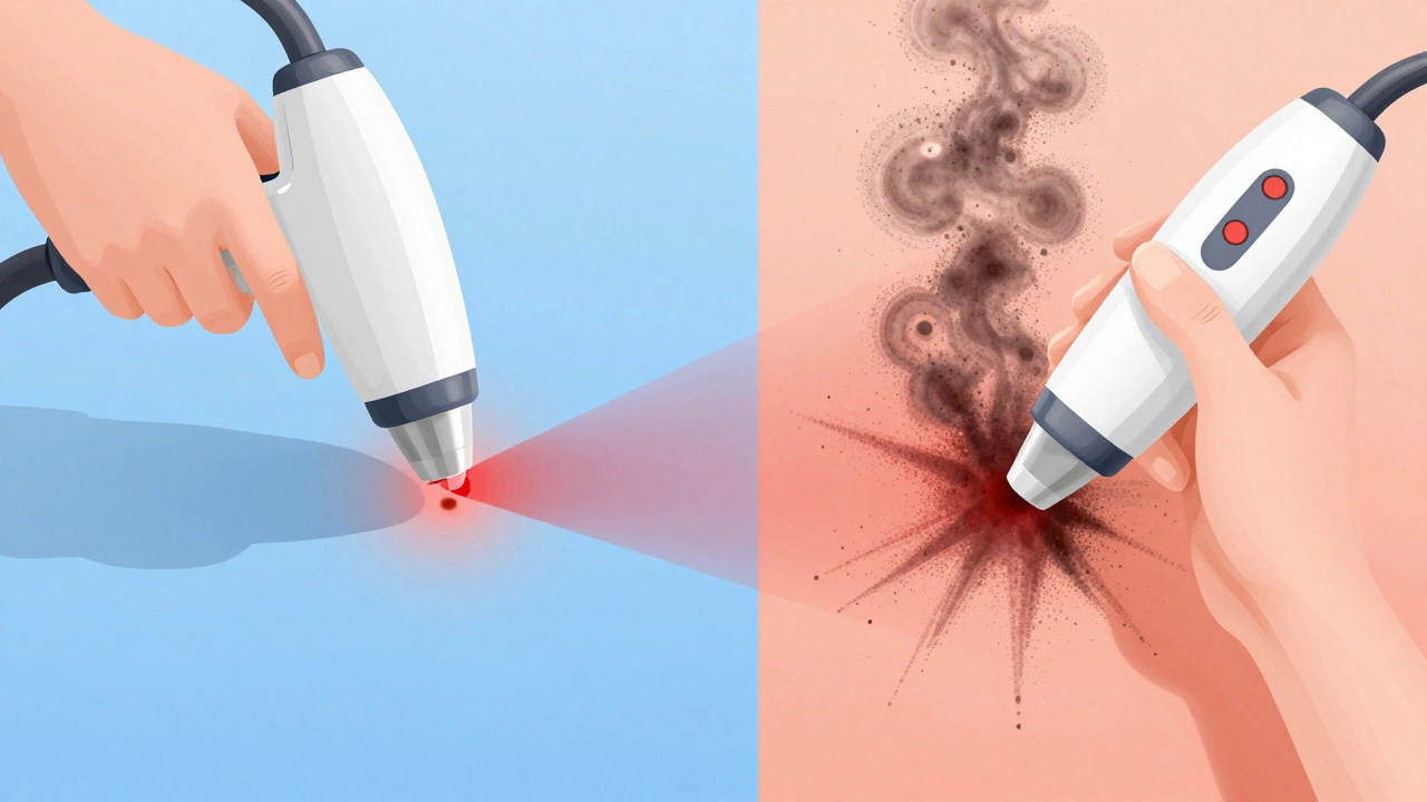 Сравнение лазерного воздействия и ультразвука на пигментацию кожи.